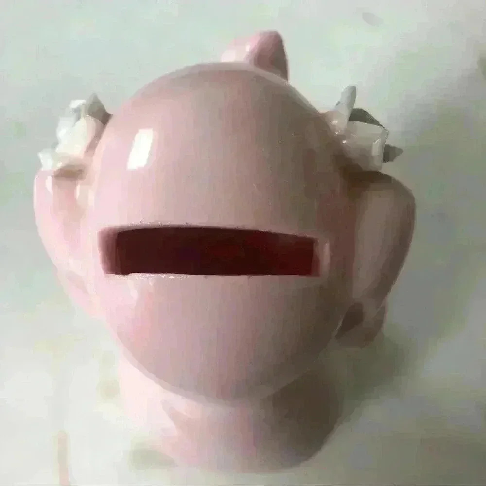 Vintage made  in Japan kitsch ceramic pink elephant coin bank - Picture 5 of 10